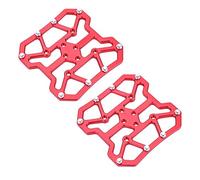 KIMISS Convertisseur de Pédale Automatique pour - 1 Paire d'adaptateurs de Plate-Forme de Pédale sans Clip en Alliage d'aluminium pour - Plate Adaptative pour Pédales Automatiques (Rouge)