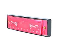 KIMISS Convient pour Harmonica Professionnel à 10 Trous en clé C - Orgue à Bouche 20 Airs avec étui, Idéal pour les Débutants, Design Compact et Léger pour un Jeu facile. (Rose rouge)