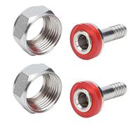 KIMISS Coupleur de Fût de Bière en Acier Inoxydable, Connecteur de Baril de Bière pour Tuyau de /16 Pouces, Connecteur de Fût de Type Américain, 2 Pièces