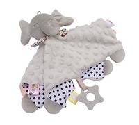 KIMISS Couverture de sécurité pour bébé, Couverture Confortable en Peluche de Couleur Vive, Couvertures de Langes Lumineuses bruyantes. (Éléphant Gris)