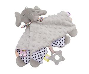 KIMISS Couverture de sécurité pour bébé, Couverture Confortable en Peluche de Couleur Vive, Couvertures de Langes Lumineuses bruyantes. (Éléphant Gris)