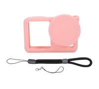 KIMISS Couverture Extérieure en Silicone Souple, Protection D'objectif Intégrée avec Sangle de Suspension, Coque Absorbant Les Chocs pour Une Utilisation Quotidienne de Caméra de Sport (Pink)