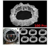 KIMISS Couvre-Volant Universel Jetable en Plastique avec Garnitures élastiques + 100 Pièces/Ensemble + Protecteur de Volant Jetable - Accessoires Automobiles/intérieurs/Volants & (comme montré)