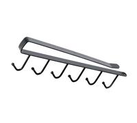 KIMISS Crochet Sous Armoire Robuste, Multifonctionnel en Fer Antirouille, 6 Crochets, Cintre de Rangement pour Chambre à Coucher et Cuisine avec Installation Facile (BLACK)