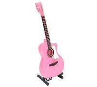 KIMISS de Guitare Rose Miniature - Instrument de Musique en Bois de Beech 18cm pour les Poupées Maisons et Jeu - Idéal pour l'inspiration Musicale et le Plaisir en Famille