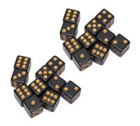 KIMISS Dés en Plastique Noirs à 6 Faces, 20 Pièces, pour Jeux de société, Enseignement des Mathématiques et Activités éducatives, Dés de Jeu Légers et Portables (Angle droit)