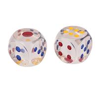 KIMISS Dés en Plastique Transparent à 6 Faces, 2 Pièces, Points Numériques étanches pour Jeux de société et E on, Taille 3.5cm, Jeu Interactif Amusant