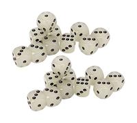KIMISS Dés Lumineux 20 Pièces-dés Lumineux en Plastique Moyen à 6 Faces avec Point Noir pour Jeux de société et Activités Nocturnes