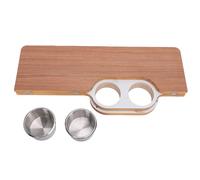KIMISS Dessus de Table RV avec 2 Porte-gobelets Blanc | Pliable, Construction en Bois Massif, traité par Fumigation, Fixation par Trou de Vis, pour Remorque de Bateau, Yacht