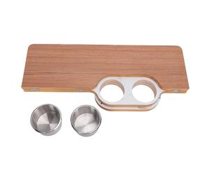 KIMISS Dessus de Table RV avec 2 Porte-gobelets Blanc | Pliable, Construction en Bois Massif, traité par Fumigation, Fixation par Trou de Vis, pour Remorque de Bateau, Yacht
