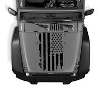 KIMISS Drapeau Américain Autocollant de Hayon de Camion étanche Anti-rayures Drapeau Américain Autocollant de Capot de Voiture Noir