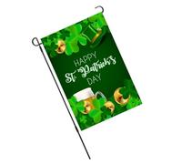 KIMISS Drapeau de Jardin de la Saint-Patrick, Motif Trèfle Double Face pour la Décoration, Vertical de l'espoir pour une Utilisation sur la Pelouse et le Jardin (Type 1)