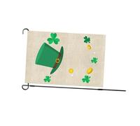 KIMISS Drapeau de Jardin Double Face de la Saint-Patrick - Drapeau Décoratif Irlandais pour la Décoration de la Maison (S09)