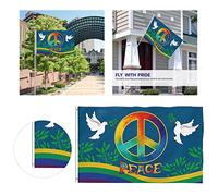 KIMISS Drapeau Mondial de la Paix 90 X 150 Cm - Grand Drapeau de Paix en Polyester pour la Maison, le Jardin, la Fête, le Bureau et le Décor en Plein Air