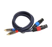 KIMISS Dual Xlr to Câble - 2 Xlr Femelle à 2 Connexions HiFi Mâles pour le Théâtre Domestique et l'utilisation du Studio - 24k plaqué d'or Câble de Signalisation (2m)