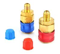 KIMISS Duokon Coupleurs Rapides de réfrigérant, connecteur de coupleur Rapide de Voiture Automatique R134a adaptateurs en Laiton collecteur ca côté Bas et Haut