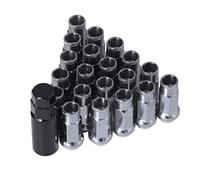 KIMISS Écrous de Roue, Universels 20pcs M12x1.25 Écrous de Roue en Métal Accessoires de Voiture Universels(Argent)