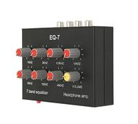 KIMISS Égaliseur Sonore Graphique Numérique 7 Bandes avec Entrée de Sortie, Réglage des Basses élevées, Double Canal, Compatible avec Les écouteurs, Interface 3,5 Mm et Corps en