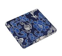 KIMISS Élégant Support de Boîtier en Roseau en Bois en Bois avec Couvercle en Tissu de Soie - Boîte de Rangement pour 6 Roseaux de Haut Niveau, Léger et Portable (Blue)