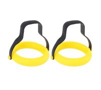 KIMISS Ensemble d'anneaux à œufs en Silicone - Lot de 2 Moules Ronds Antiadhésifs pour Petit-déjeuner avec Poignées en Nylon Résistant à la Chaleur pour la Cuisson des œufs, des Crêpes et Plus Encore