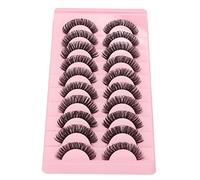 KIMISS Ensemble de 10 Paires de Faux Cils DD Curl Wispy - Faux Cils 3D Multicouches Réutilisables pour le Maquillage et le Cosplay, Aspect Naturel, Port Confortable (DH06-3)