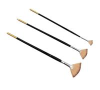 KIMISS Ensemble de 3 Pinceaux en Forme d'éventail - Poils Souples à Long Manche pour l'acrylique, l'aquarelle et la Peinture à 'Huile - Pinceaux Polyvalents en Nylon en Forme d'éventail pour