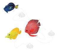 KIMISS Ensemble de Décoration d'aquarium de Poissons Artificiels Réalistes Qui Brillent dans Le Noir - Faux Poissons Tropicaux en Silicone