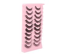 KIMISS Ensemble de Faux Cils DD Curl Faits à la Main, 10 Pièces, Faux Cils épais Multicouches pour un Look époustouflant