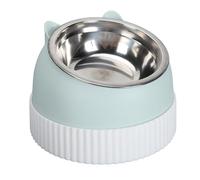 KIMISS Ensemble de Gamelles Surélevées et Inclinées pour Chat - Conception Antidérapante à 15° pour Chats et Chiots - Double Gamelles d'alimentation pour Le Confort et la santé (Green)