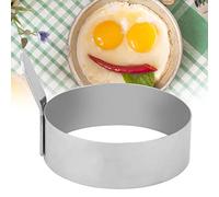 KIMISS Ensemble de Moules à œufs et à Crêpes en Acier Inoxydable, pour Sandwichs du Petit Déjeuner, Machine à œufs au Plat Ronde avec Antiadhésive (Grand)