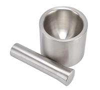 KIMISS Ensemble de Pilon de Mortier - Grider d'épices en Acier Inoxydable à Double Structure avec Finition Brillante, Silencieux pour le Broyage de l'ail, des Noix et des Herbes
