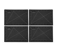KIMISS Ensemble de Tapis de Découpe A5 4 Pièces, Tampon de Découpe Modèle en PVC Noir pour l'artisanat, la Sculpture sur Papier et la Gravure