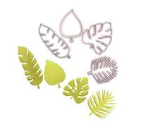 KIMISS Ensemble d'Emporte-pièces à Feuilles Tropicales, 4 Pièces, Emporte- à Fondant en Feuilles de Palmier pour Décoration de Gâteaux Luau et Biscuits