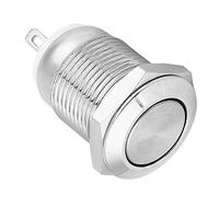 KIMISS Ensemble d'Interrupteurs à Bouton-poussoir momentané de 12 Mm - 5 Interrupteurs Métalliques étanches pour l'électronique de Bricolage, Conception à Chasse d'eau élevée avec Finition en