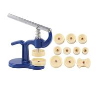 KIMISS Ensemble d'outils de Presse pour Boîtier de Montre avec 12 Matrices - Ferme-Montre Professionnel, Outil de Réparation d'horloger, Remplacement Idéal de la Batterie et Fermeture du Boîtier