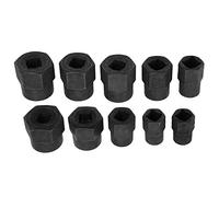 KIMISS Ensemble d'outils de Retrait d'écrous, Extracteur 'écrous Endommagés 10 Pièces pour Boulons de 9 à 19mm, Kit en Boîte en Acier allié Robuste