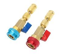 KIMISS Ensemble D'outils D'installation de Dissolvant de Noyau de Valve R134a, Kit D'outils de Retrait de Noyau de Valve AC Haute Basse Pression avec 5 Noyaux de R134a et 5 R12,