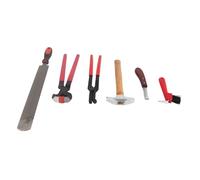 KIMISS Ensemble d'Outils Professionnels pour Couper Les Sabots de Maréchal-ferrant - Ensemble de 6 Pièces avec Pinces à Fer à Cheval et Outils de Coupe des Ongles pour Un Soin Optimal du Cheval