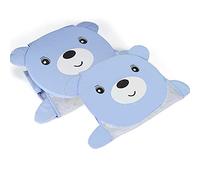 KIMISS Épaississement Réglable pour nouveau-né pour bébé de Salle de Bain Soulage Net - Conception de l'ours Bleu, Coton Confortable, Pousse avec bébé, Oreiller rembourré, Sûr et Facile à Installer