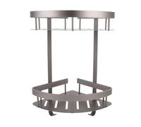 KIMISS Étagère de Rangement d'angle de Douche, Support de Rangement Mural pour Salle de Bain pour Articles de Toilette, 2 Niveaux en Aluminium pour Un Gain de Place