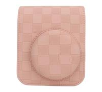 KIMISS Étui de Protection Contre la Caméra en Carreaux Vintage pour Mini 12 | Sac de Couverture de Rangement de Voyage Portable avec Bandoulière Réglable | Sac Photo en Cuir PU | Gratter (Pink)