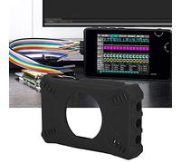 KIMISS Étui en Silicone Protecteur à l'épreuve des Chocs Premium pour DS213 Mini Oscilloscope Instrument + Stand Durable Ring + Casque Box/Cover de Casque (Black)