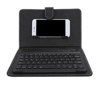 KIMISS Étui Universel pour Clavier de Téléphone Portable, Espagnol sans Fil avec Housse en Cuir et étuis de Anglais Ultra Fin pour 4,5 à 6,8 Pouces