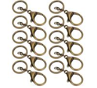 KIMISS Fermoirs Mousquetons Pivotants pour Kit de Fabrication de Porte-clés + 10 Pièces de Placage de Porte-clés, Ne Se Décolore Pas, Boucle de Sac Simple, Crochet de Fermoir Mousqueton + Clips de