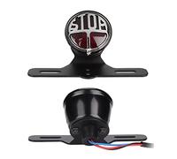 KIMISS Feu Arrière de Moto Vintage Universel, Feu Stop avec Support de Plaque D'immatriculation Robuste pour ATV Decathy