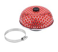 KIMISS Filtre à air de voiture, Nettoyeur de Filtre D'entrée d'air D'admission Gaze mousse Champignon Haut Débit Universel(Rouge)