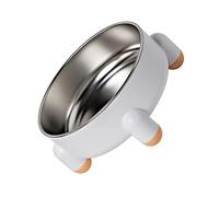 KIMISS Gamelle Surélevée pour Chien avec Base Antidérapante - Bol de Nourriture pour Animaux de Compagnie en Acier Inoxydable de Grande capacité pour Une Utilisation en Intérieur (White)