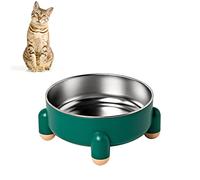 KIMISS Gamelle Surélevée pour Chien avec Base Antidérapante - Bol de Nourriture pour Animaux de Compagnie en Acier Inoxydable de Grande capacité pour Une Utilisation en Intérieur (Green)