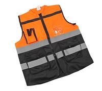 KIMISS Gilet Réfléchissant Haute visibilité avec Fermeture éclair pour la Conduite de Moto et la Gestion du Trafic - Orange XL