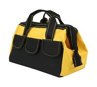 KIMISS Grand Sac à Outils à Large Ouverture - Sac à Main en Tissu de 33 Cm pour Usage Domestique et en Atelier (Yellow)